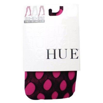 Hue Layered Net Tights 2 Pair Pack Womens M/L Black/Pink Black Trendy